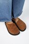 Ateshi Women's Leather Genuine Leather Flat Clog Tan Slipper - 3