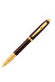 100 Glossy Coffee Brown Gold Trim Roller Ball Pen