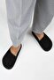Ateshi Women's Leather Genuine Leather Flat Sabo Black Slippers - 8