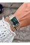 Steel Cord Square Case Women's Watch 3 Atm Waterproof 2 Years Mechanism Warranty - 5