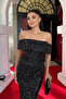 Sequin Fabric Boat Neck Pencil Dress - Black - 3