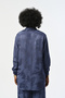 Women's Indigo Color Floral and Leaf Pattern Oversize Hijab Shirt - 5