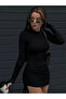 Women's Long Sleeve Stylish Drawstring Detailed Slim Mini Dress - 6