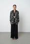 Women's Black Color Mixed Pattern Oversize Cut Hijab Shirt - 4
