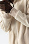 Men's Stand Collar Zippered Double Pocket Sweatshirt Beige - 25K 6083 - 6