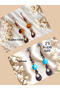 Tiger's Eye & Turquoise Natural Stone Bohemian Drop Dangle, Women's 2-Piece Earring Set, Brown - Turquoise