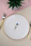 Tabak Evi Porcelain Natura Iris Gold Gilded Cake Plate 20.50cm Single - 2