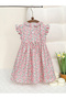 Girls Floral Print Ruffled Dress - 2
