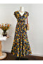 Women V Neck Floral Maxi Dress - 4