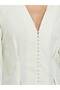 Solid Balloon Sleeve Buttoned Blouse - 3
