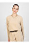 Beige Solid Round Neck Tunic and Trousers Co-Ords - 2