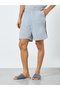 Men Grey V Neck T-Shirt and Piping Detail Shorts Set - 4
