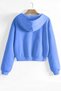 Ghassy Co. Women's Cotton Cropped Kangaroo Pocket Autumn and Spring Hooded Crop Sweatshirt - 2