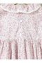 Girls Pink Floral Print Cotton Smocked Detail Dress - 5