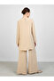 Beige Solid Round Neck Tunic and Trousers Co-Ords - 6