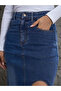 Blue Denim Bodycon Midi Skirt - 5