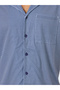 Men Navy Blue Checked Print Knit Shirt and Shorts Set - 3