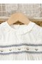 Girls White Smocked Detail Embroidered Dress - 4