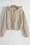 Ghassy Co. Women's Cotton Cropped Kangaroo Pocket Autumn and Spring Hooded Crop Sweatshirt
