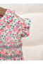 Girls Floral Print Ruffled Dress - 3