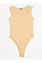 Women Beige Sleeveless Bodysuit - 7