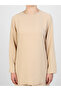Beige Solid Round Neck Tunic and Trousers Co-Ords - 3