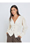 V-Neck Buttoned Balloon Sleeve Tops - 3