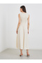 Solid Irregular Hem Sleeveless Midi Dress - 5