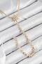 Brass Zircon Stone Pole Star Model Gold Color Y Necklace