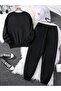 Women's Circular Neck Tracksuit with Heart Print - 2