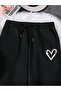 Women's Circular Neck Tracksuit with Heart Print - 4
