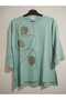 1st quality knitwear, shiny, three-quarter sleeve, relaxed fit, cotton sweater - 7