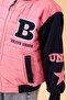 Girl's Plush Quilted College Jacket – Dried Rose - 6