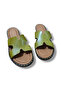 Women's Genuine Leather H Model Low Sole Slippers