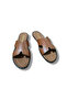 Women's Genuine Leather H Model Low Sole Slippers - 7