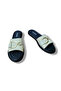 Women's Genuine Leather Braided Single Strap Buckle Slippers - 8