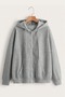 Unisex Gray Zipper Hooded Sweatshirt