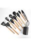 12-Piece Silicone Cooking Tools with Wooden Handles, Kitchen Utensil Set - 4