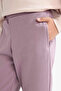 F0389 Burgundy Girls' Jogger Sweatpants with Elastic Waist - 6