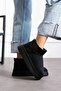 Waterproof Platform Sole Sports Short Women's Boots with Fur Inside Black - 4