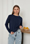 Interlock Fabric Long Sleeve Crew Neck Women's T-Shirt - 3