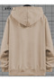 Limited Edition Printed Beige Oversize Hooded Sweatshirt Hoodie - 3