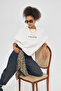 Unisex Oversize Sweatshirt Tiger Letter Printed White – Crew Neck, 3 Thread Raster Printing - 6