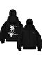Black Dark Silence Printed Balaclava Unisex Sweatshirt Cardigan