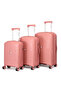 3 Piece Polypropylene Hard Side Spinner Luggage Trolley Set 20/24/28 Inch - Rose Gold
