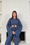 Women's Long Sleeve Crop Top and High Waist Pants Set - 7