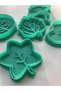 Autumn Leaves Cookie Mold Set, 5 Pieces, Green, Nature Dough Shaper, Special Design - 6