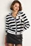 Women's Black Striped Cardigan 20246866