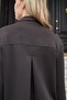 Women's Modal Silky Collar Capri Sleeve Pocketed Pleated Jacket Cardigan Coat -Black - 6
