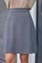 High Waist Lightweight Lycra Fabric Knee Length Bell Skirt-Grey Herringbone - 5